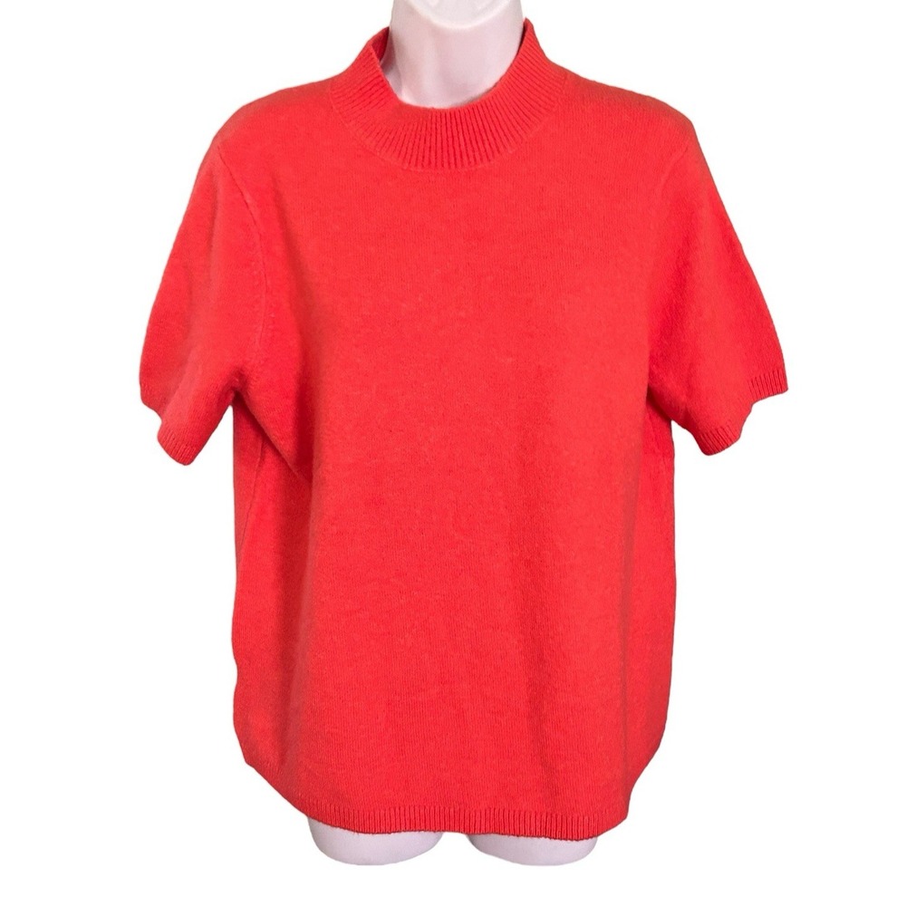 Loft Petites S/S Mock Turtleneck Soft Warm Sweater Womens Size LP Orange